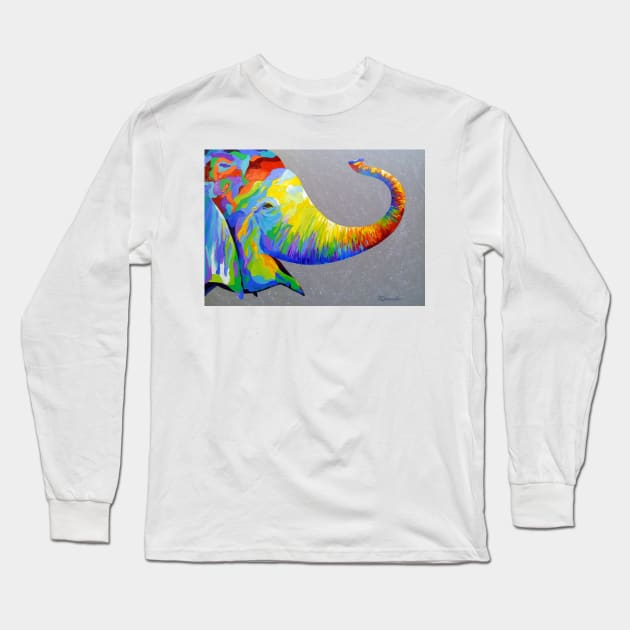 Smiling elephant Long Sleeve T-Shirt by OLHADARCHUKART